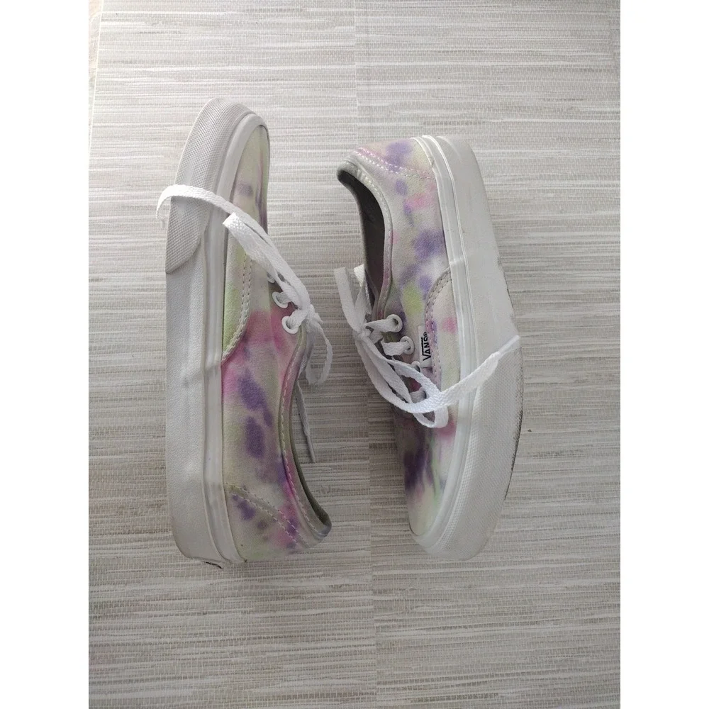 VANS Sneakers Kids Girl 5.5  Boys 4 Doheny Tie Dye Blue Shoes Pastel Canvas Lace